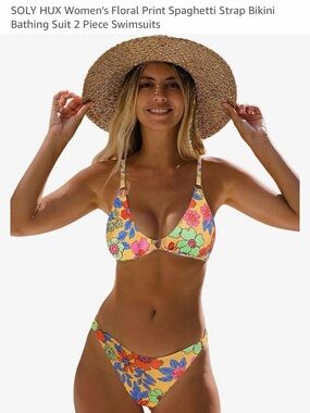 Women's Floral Print Spaghetti Strap Bikini
